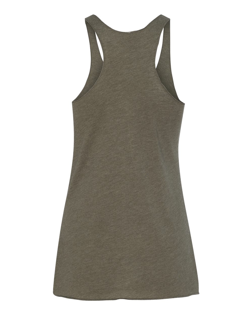 Rear View of Military Green Women’s Triblend Racerback Tank - 6733