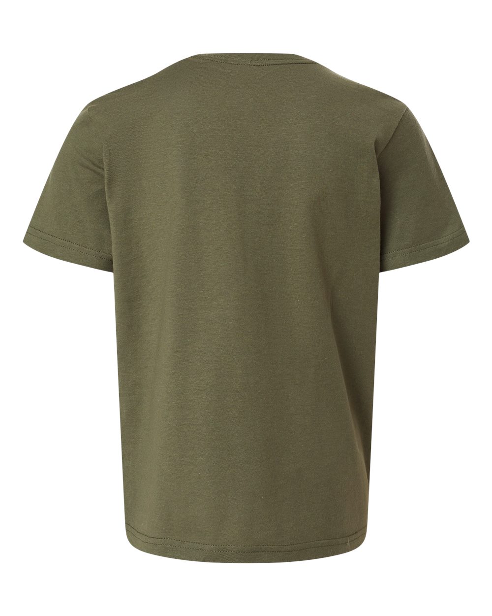 Rear View of Military Green Youth Fine Jersey T-Shirt - 235
