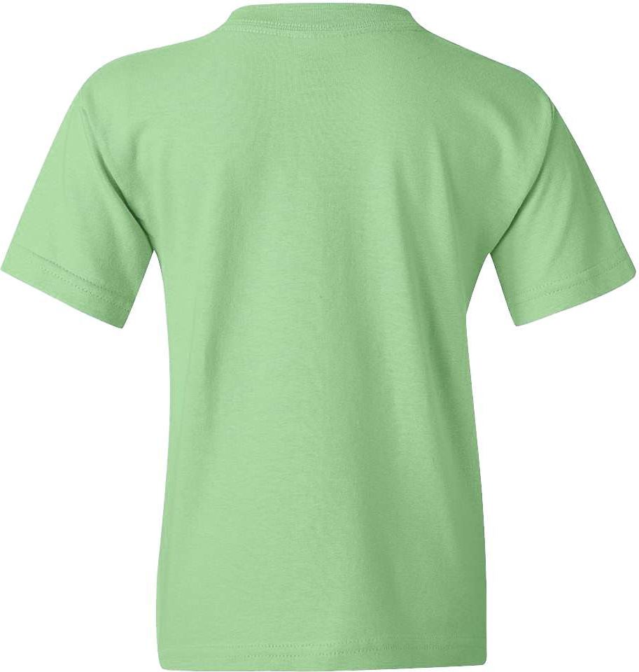 Rear View of Mint Green Heavy Cotton™ Youth T-Shirt - 5000B