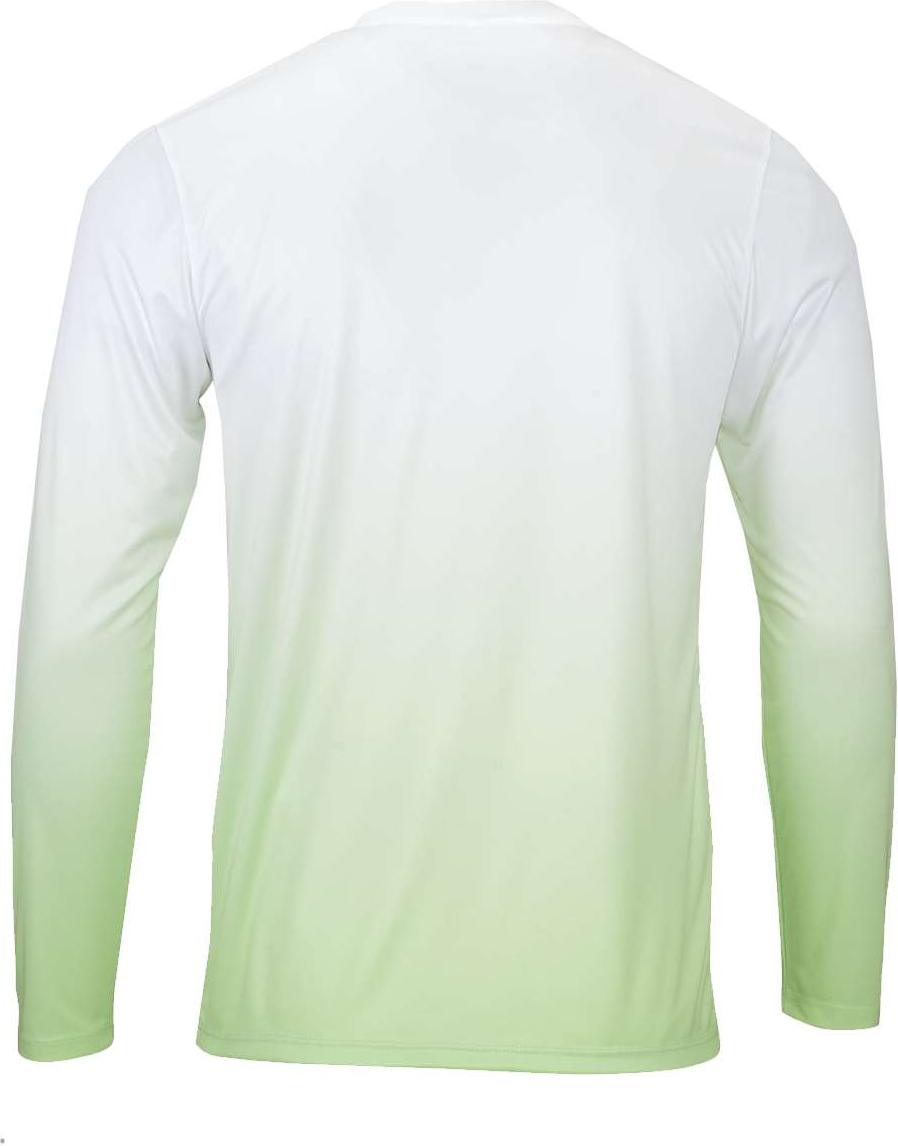Rear View of Mint Green Maui Performance Long Sleeve T-Shirt - 233