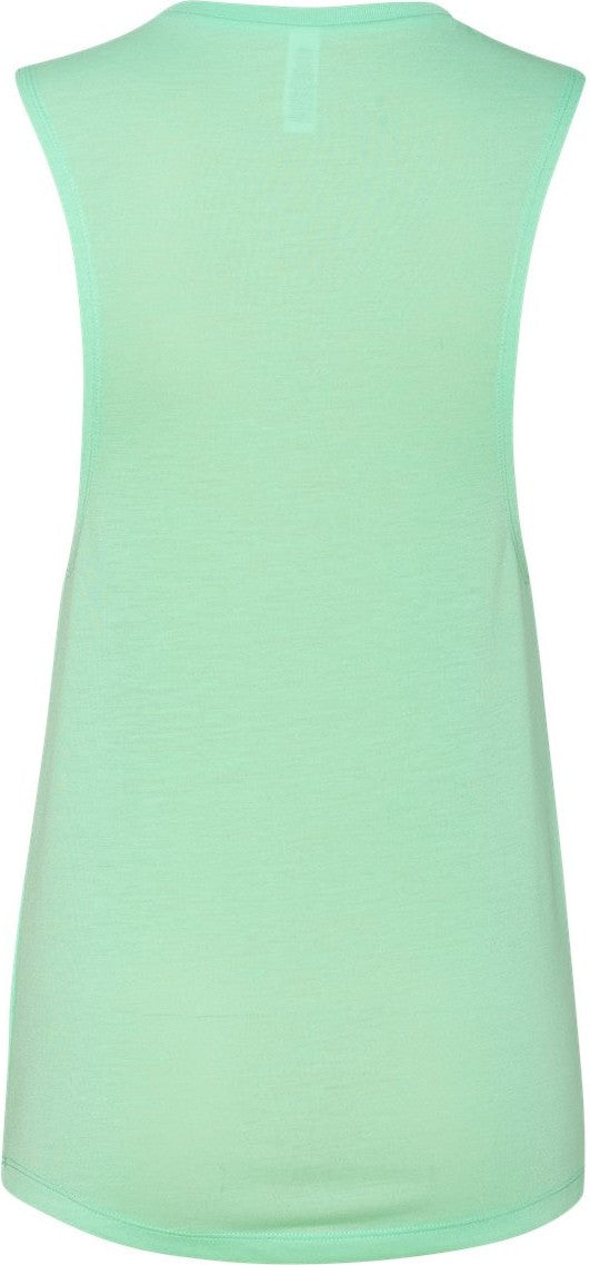 Rear View of Mint Women's Flowy Scoop Muscle Tank - 8803