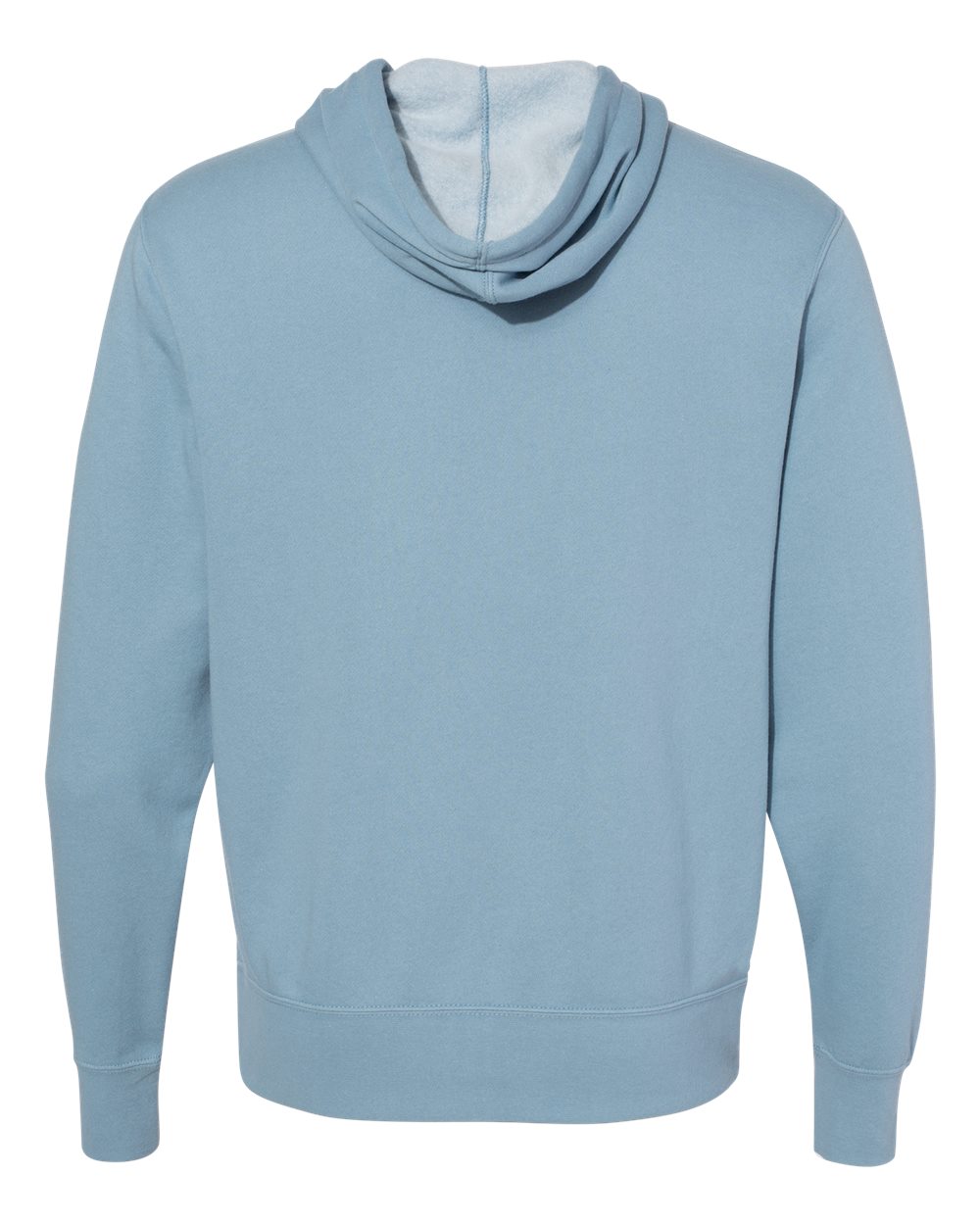 Rear View of Misty Blue Lightweight Full-Zip Hooded Sweatshirt - AFX90UNZ