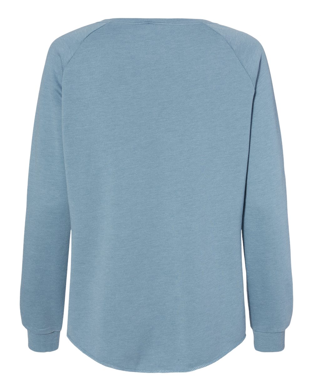 Rear View of Misty Blue Women's California Wave Wash Crewneck Sweatshirt - PRM2000