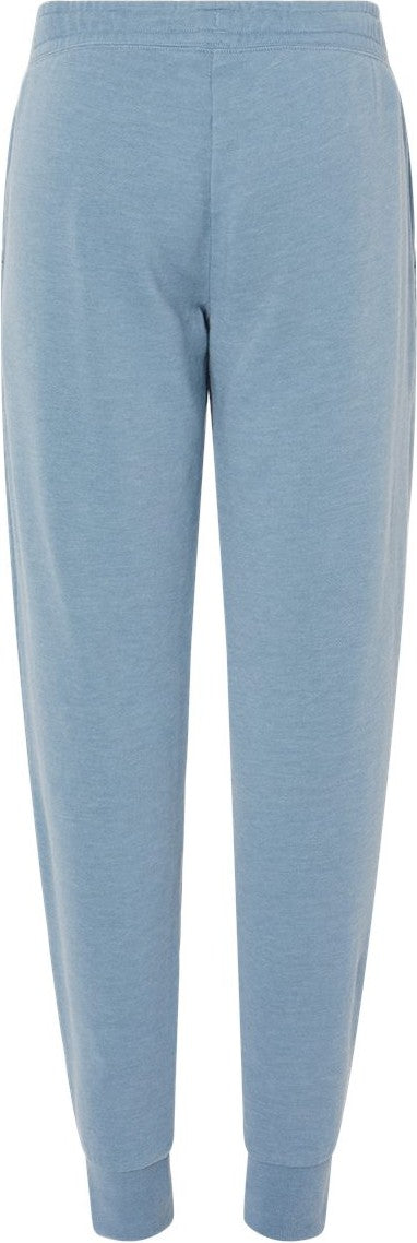 Rear View of Misty Blue Women's California Wave Wash Sweatpants - PRM20PNT