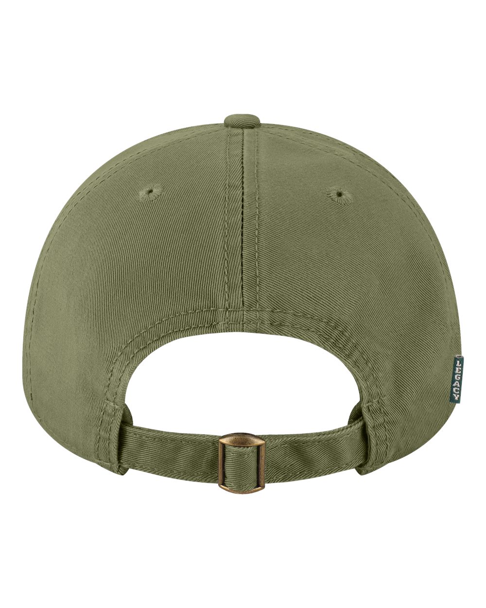 Rear View of Moss Green Relaxed Twill Dad Hat - EZA