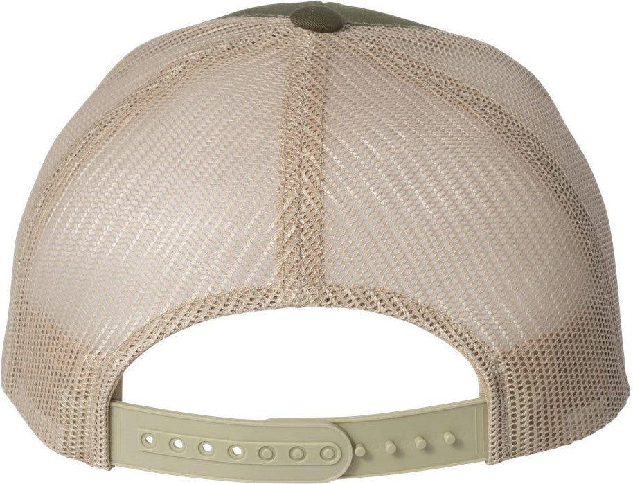 Front View of Moss/ Khaki Retro Trucker Cap - 6606