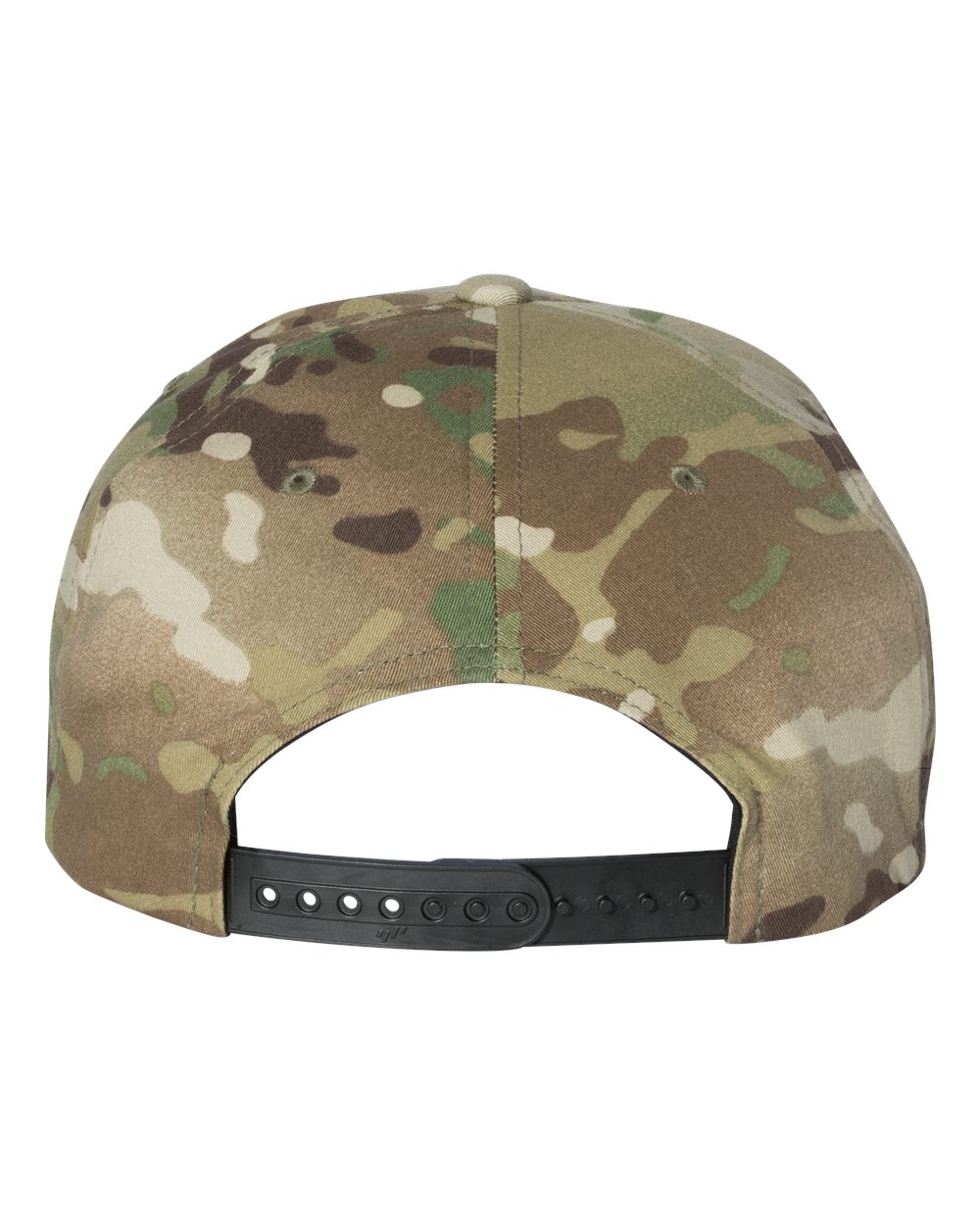 Rear View of Multicam Green Premium Flat Bill Snapback Cap - 6089M