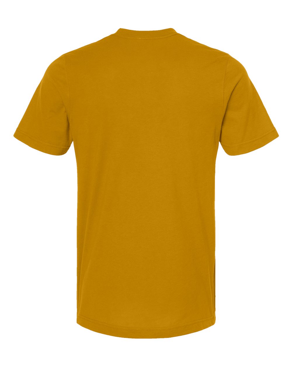 Rear View of Mustard Combed Cotton T-Shirt - 602