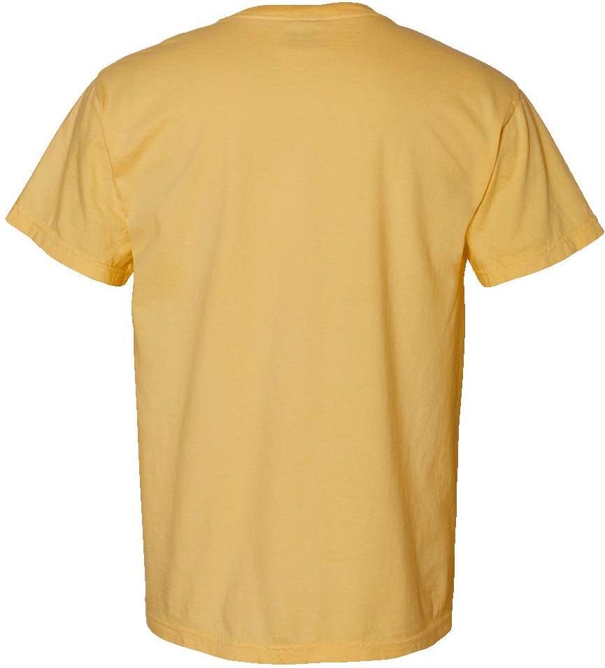 Rear View of Mustard Garment-Dyed Heavyweight T-Shirt - 1717