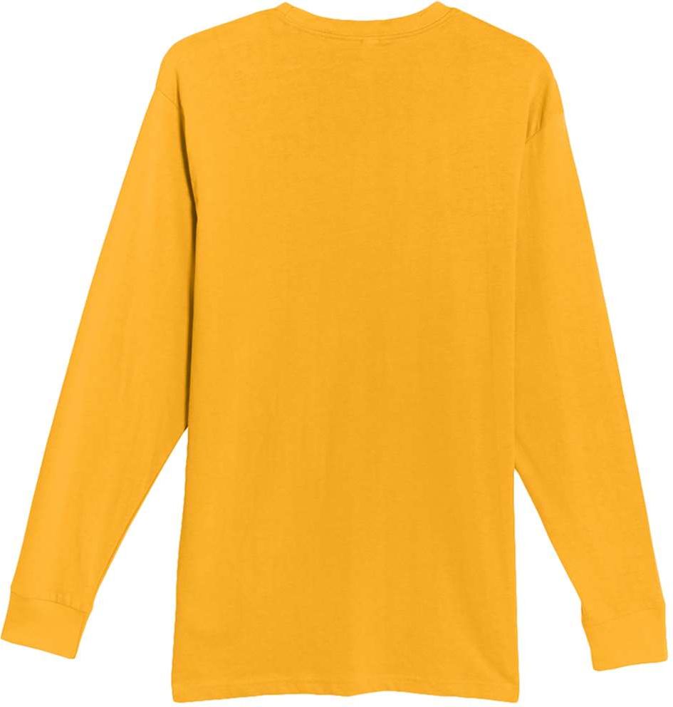 Rear View of Mustard Heavyweight Long Sleeve T-Shirt - LS15009
