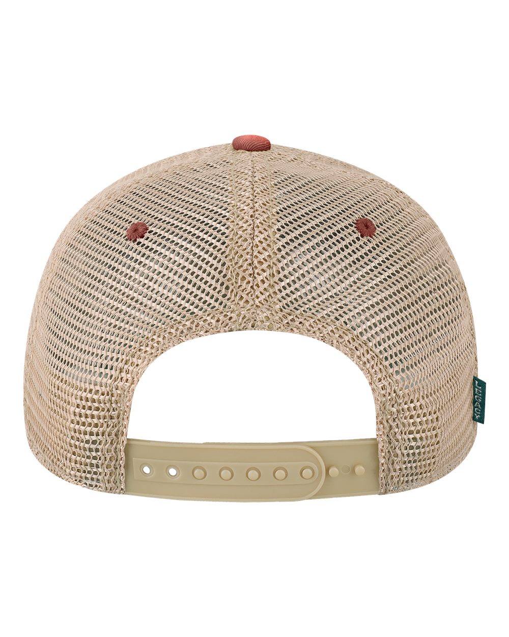 Rear View of Nantucket Red/ Khaki Old Favorite Trucker Cap - OFA