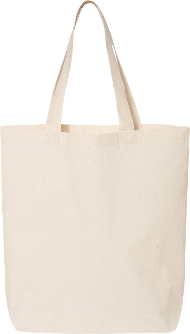 Rear View of Natural 12L Economical Tote - QTBG