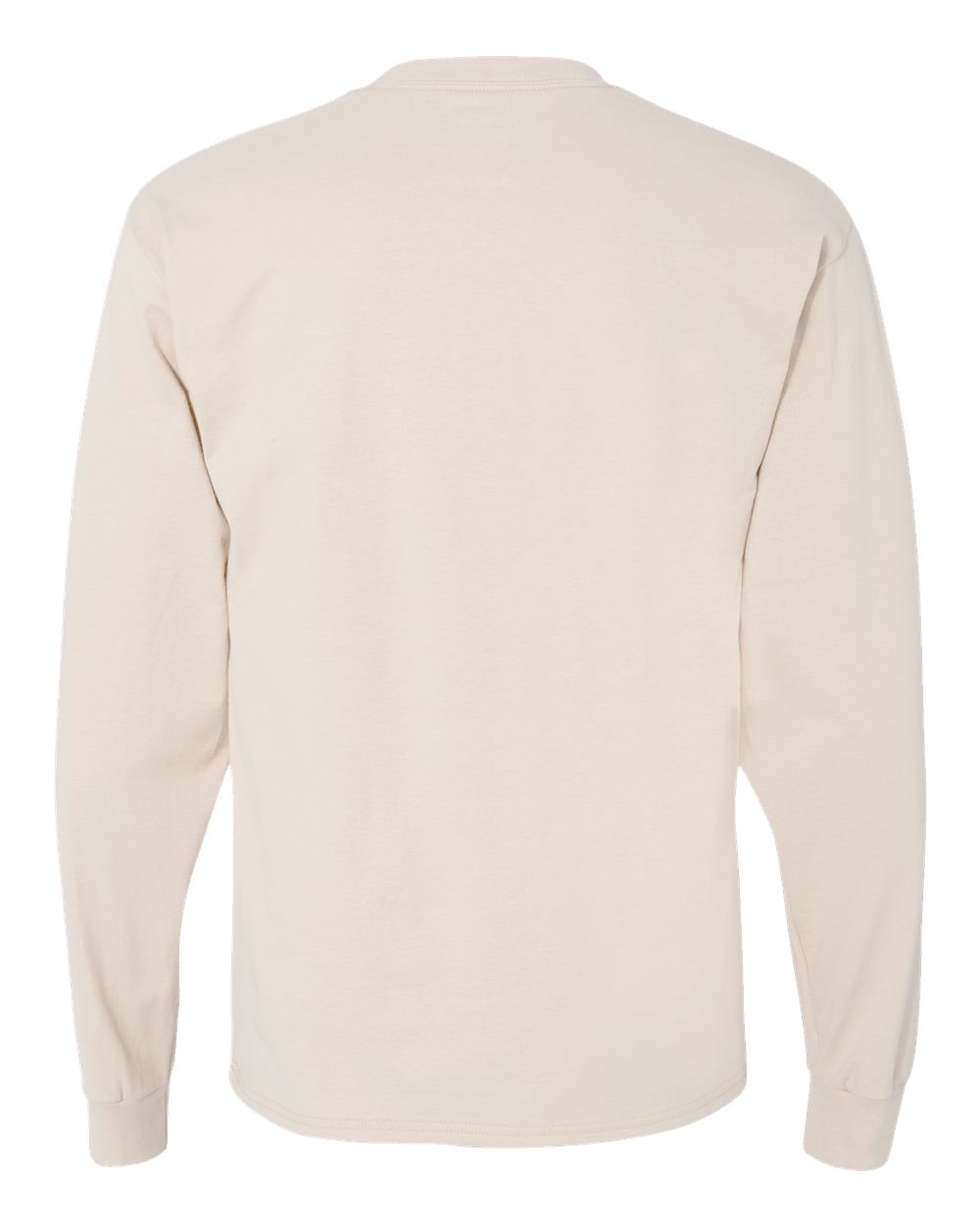Rear View of Natural Beefy-T® Long Sleeve T-Shirt - 5186