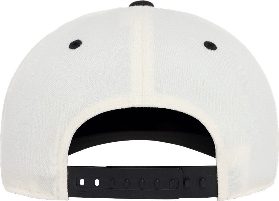 Rear View of Natural/ Black 110® Snapback Cap - 110F