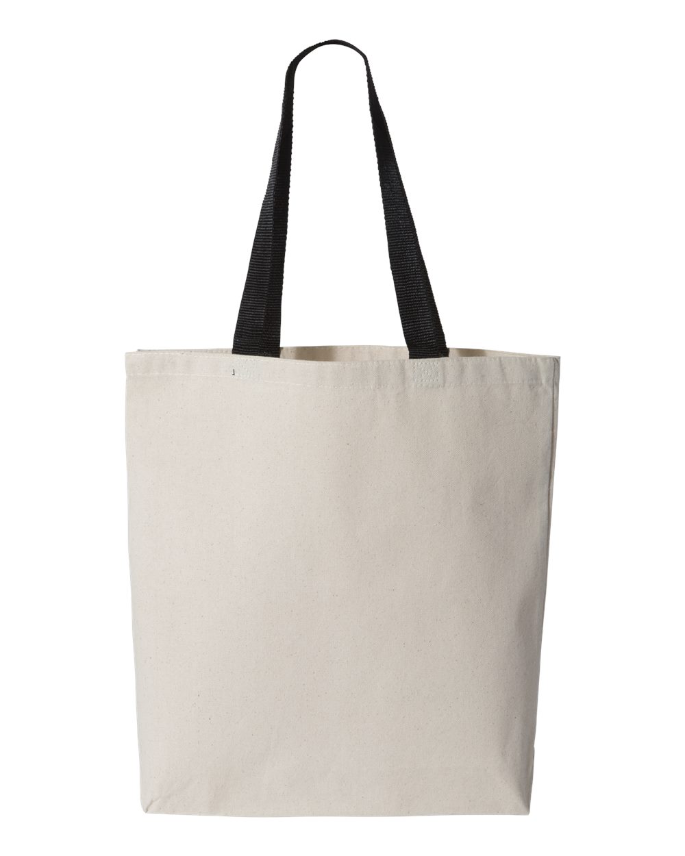 Rear View of Natural/ Black 11L Canvas Tote with Contrast-Color Handles - Q4400