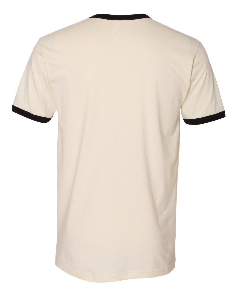 Rear View of Natural/ Black Cotton Ringer T-Shirt - 3604