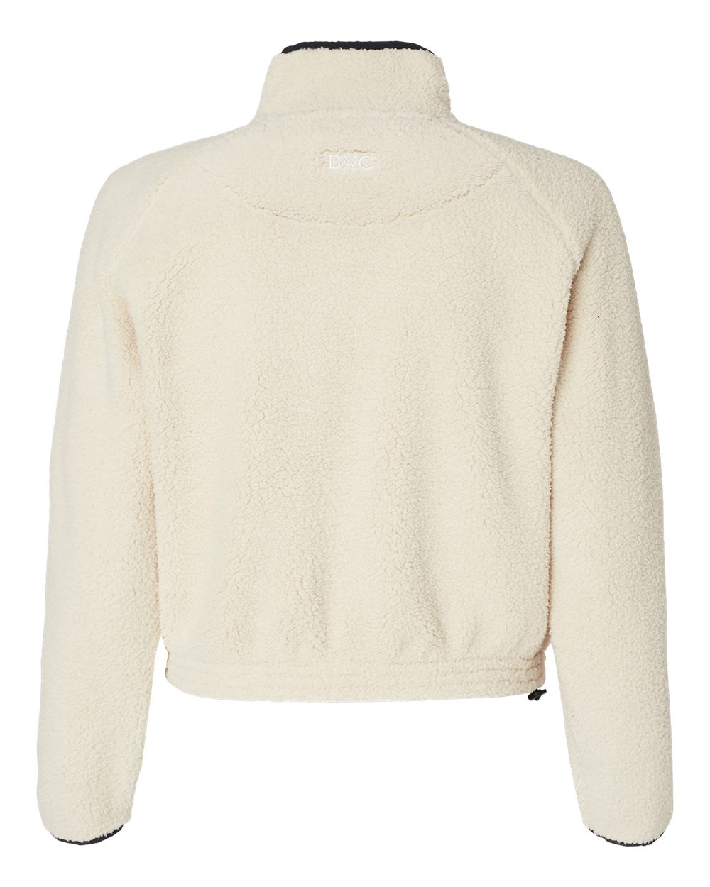 Rear View of Natural/ Black Women's Everest Half-Zip Pullover - BW8501