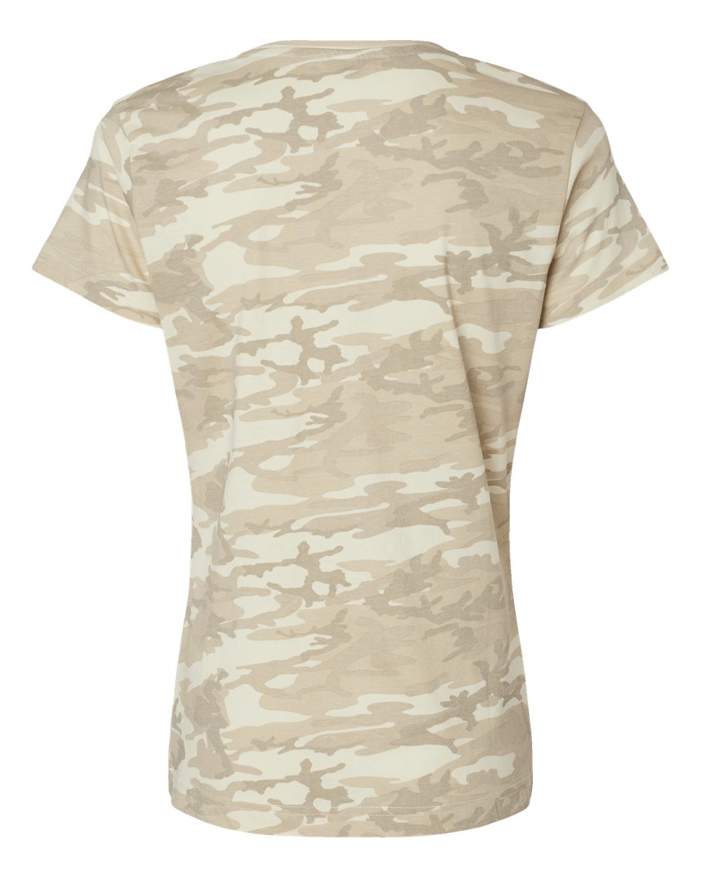 Rear View of Natural Camo Women's Fine Jersey Tee - 3516
