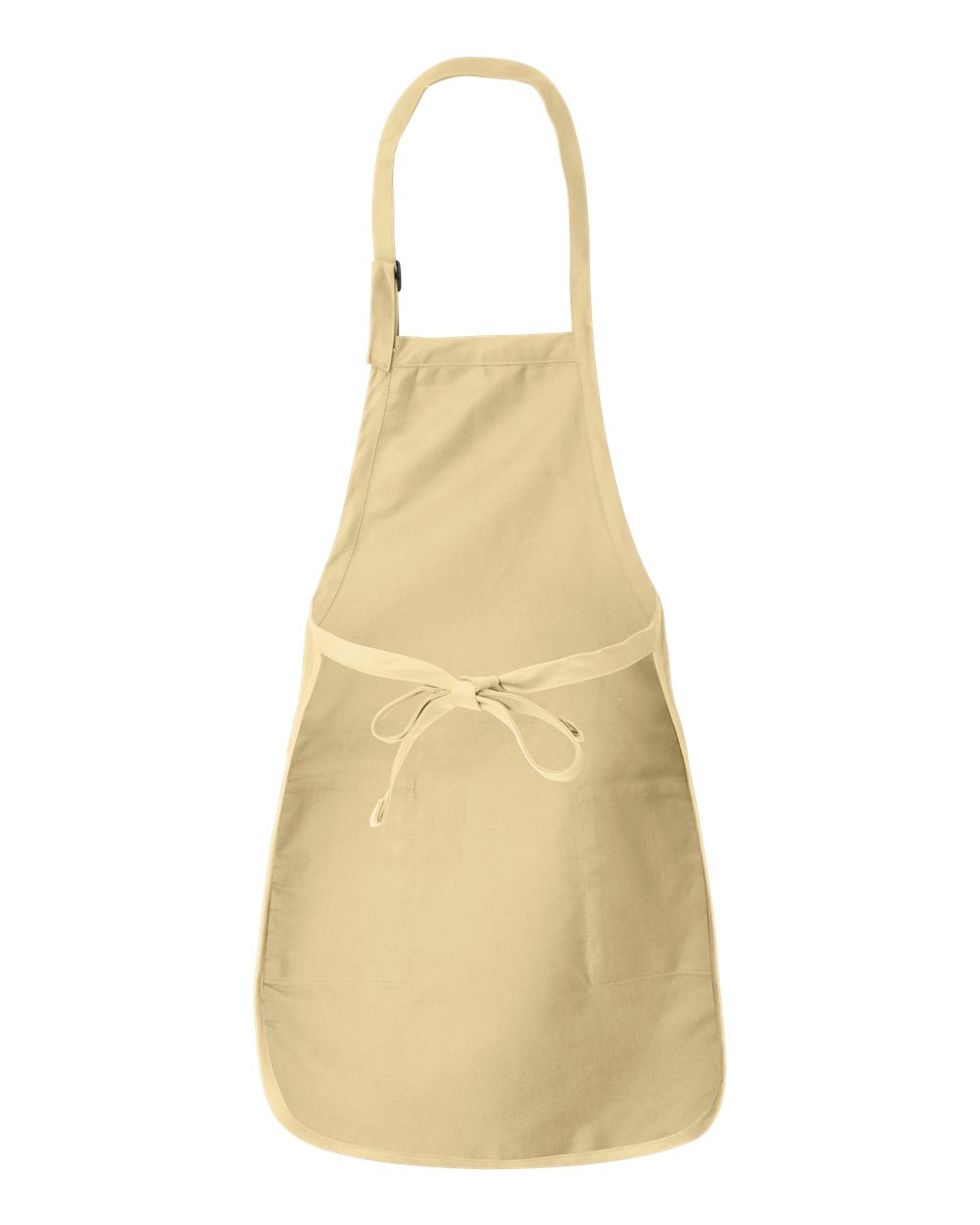 Rear View of Natural Full-Length Apron with Pockets - Q4350