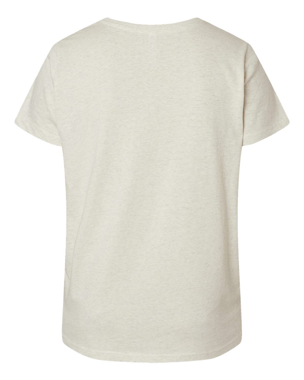 Rear View of Natural Heather Curvy Collection Women's Fine Jersey V-Neck Tee - 3817