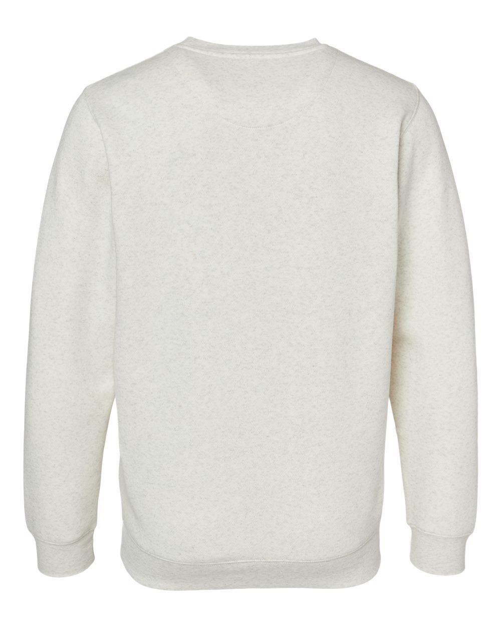 Rear View of Natural Heather Elevated Fleece Crewneck Sweatshirt - 6925