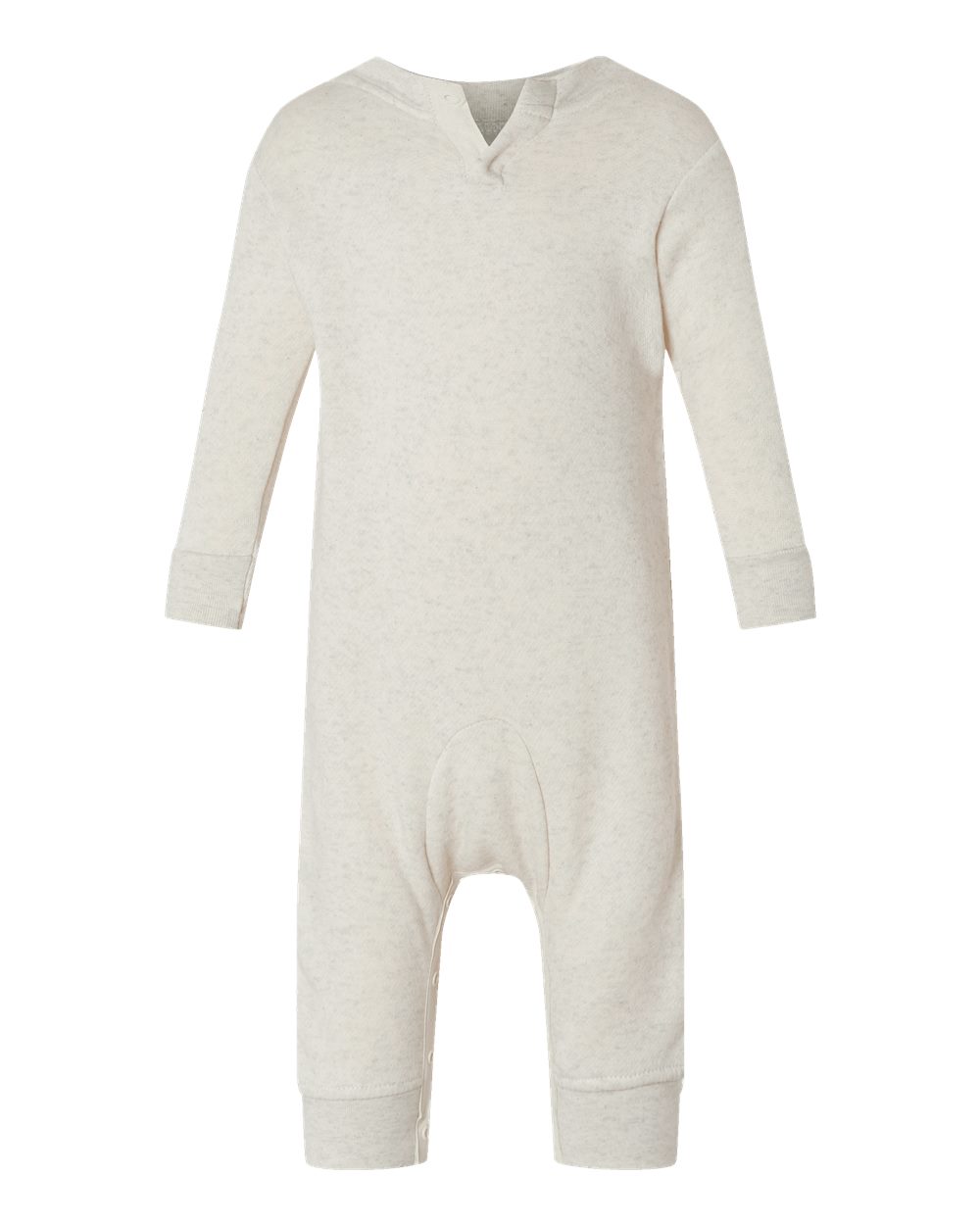 Rear View of Natural Heather Infant Fleece One-Piece - 4447