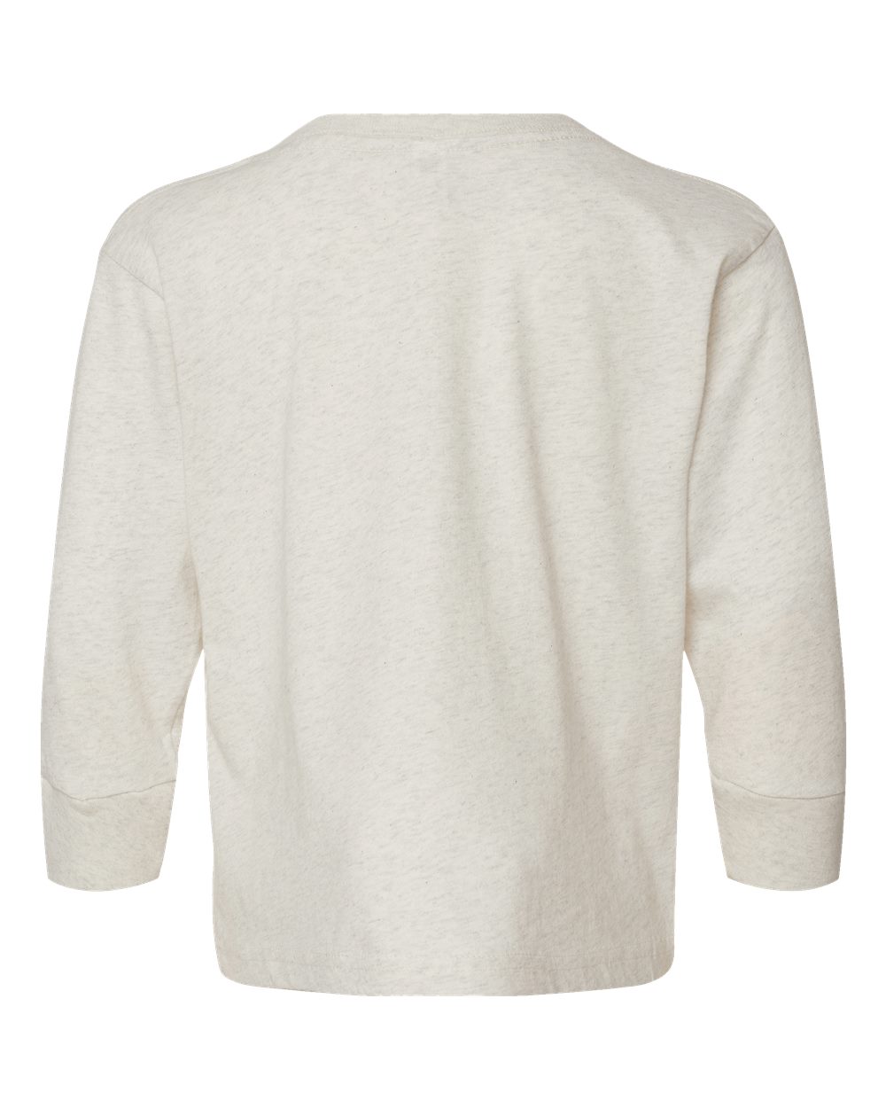 Rear View of Natural Heather Toddler Fine Jersey Long Sleeve Tee - 3302