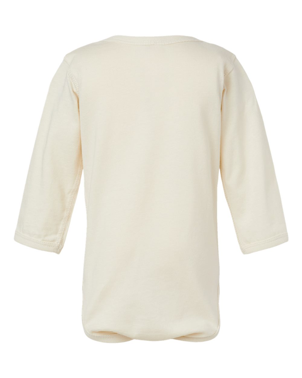 Rear View of Natural Infant Fine Jersey Long Sleeve Bodysuit - 4421
