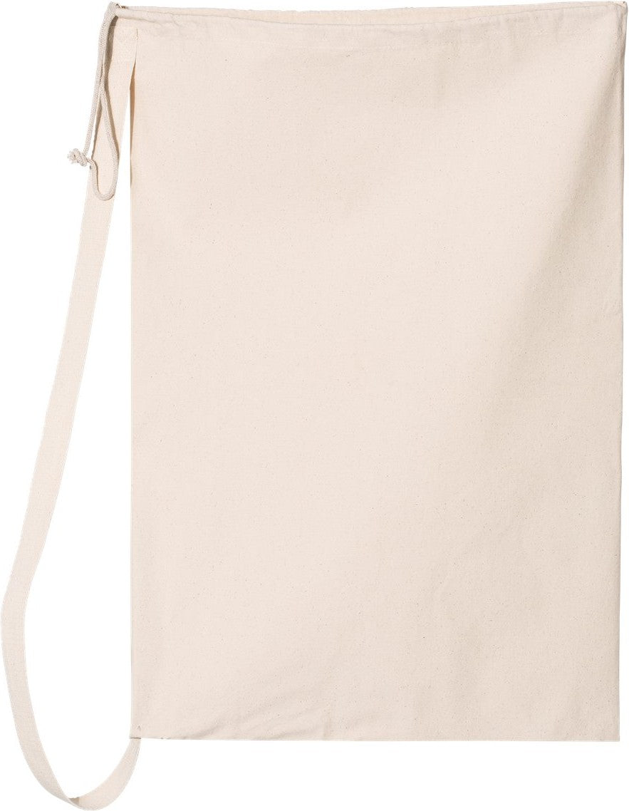 Rear View of Natural Large Laundry Bag - OAD110