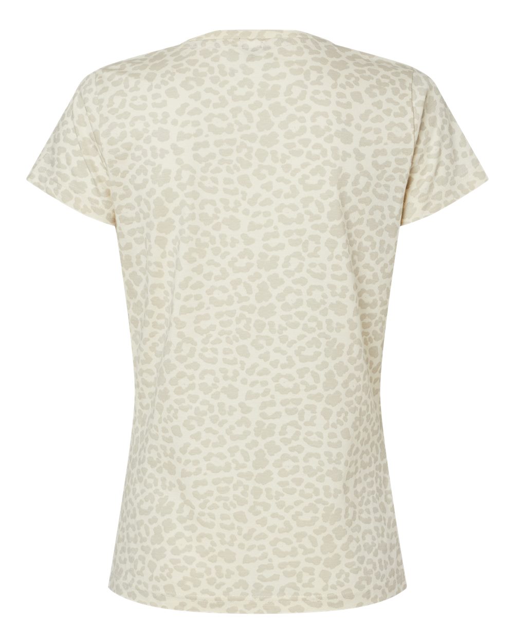 Rear View of Natural Leopard Women's Fine Jersey Tee - 3516