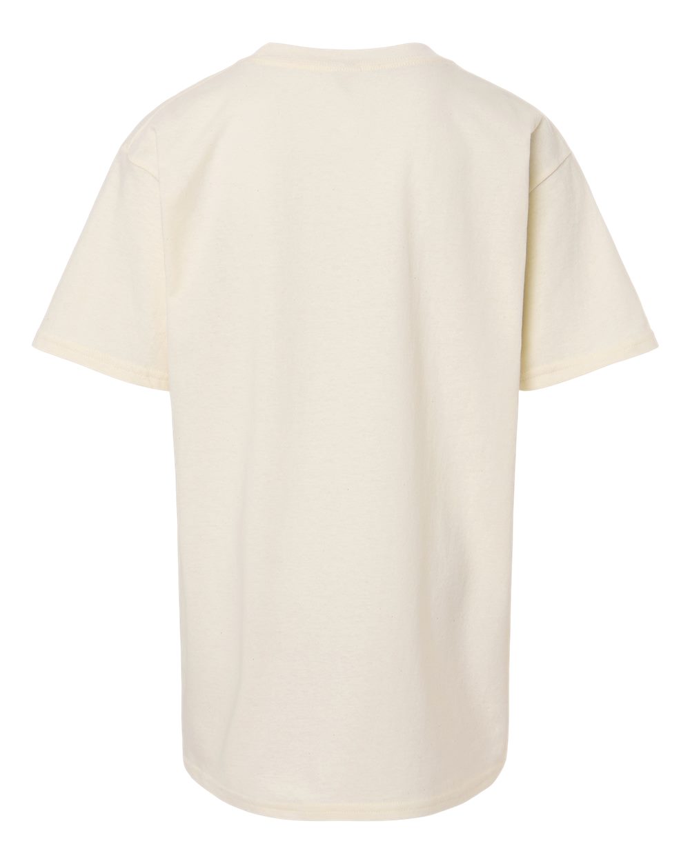 Rear View of Natural Light Cotton Youth T-Shirt - 3000B
