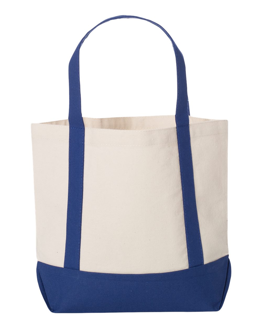 Front View of Natural/ Royal Seaside Boater Tote - 8867