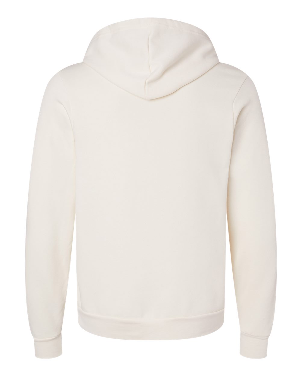 Rear View of Natural Sponge Fleece Hoodie - 3719
