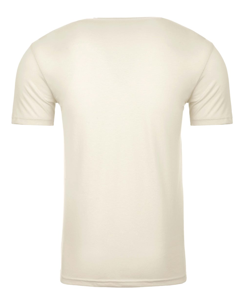 Rear View of Natural Sueded V-Neck T-Shirt - 6440