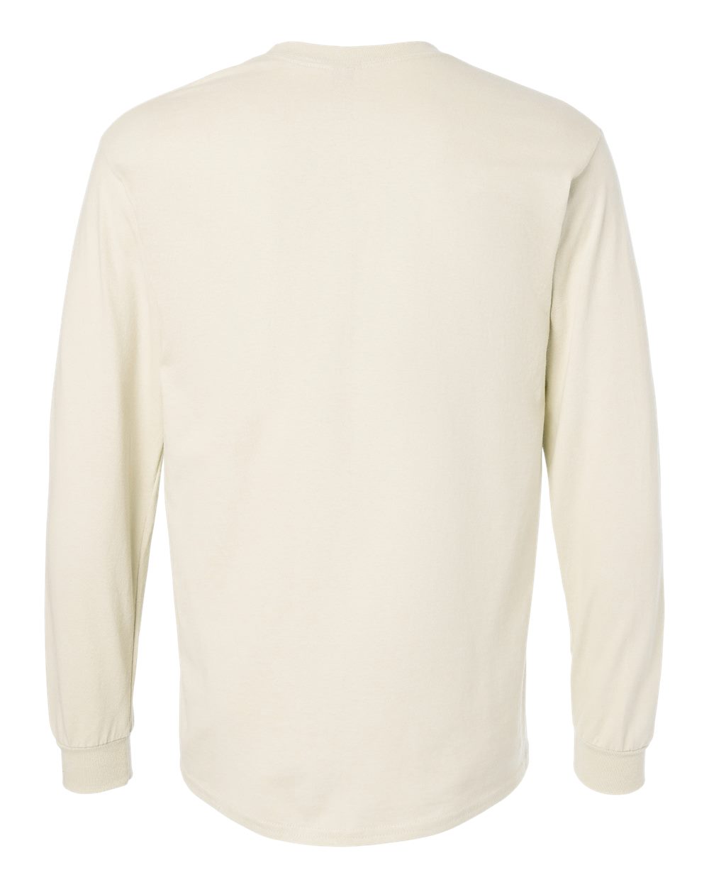 Rear View of Natural Ultra Cotton® Long Sleeve T-Shirt - 2400