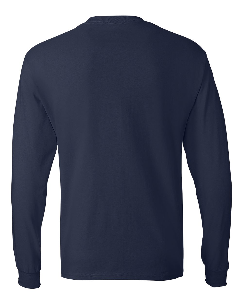Rear View of Navy Authentic Long Sleeve T-Shirt - 5586
