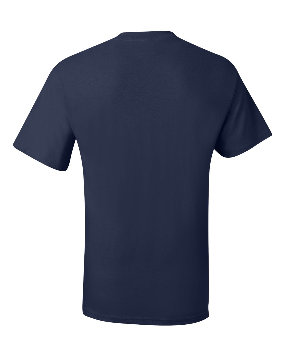 Rear View of Navy Beefy-T® Pocket T-Shirt - 5190