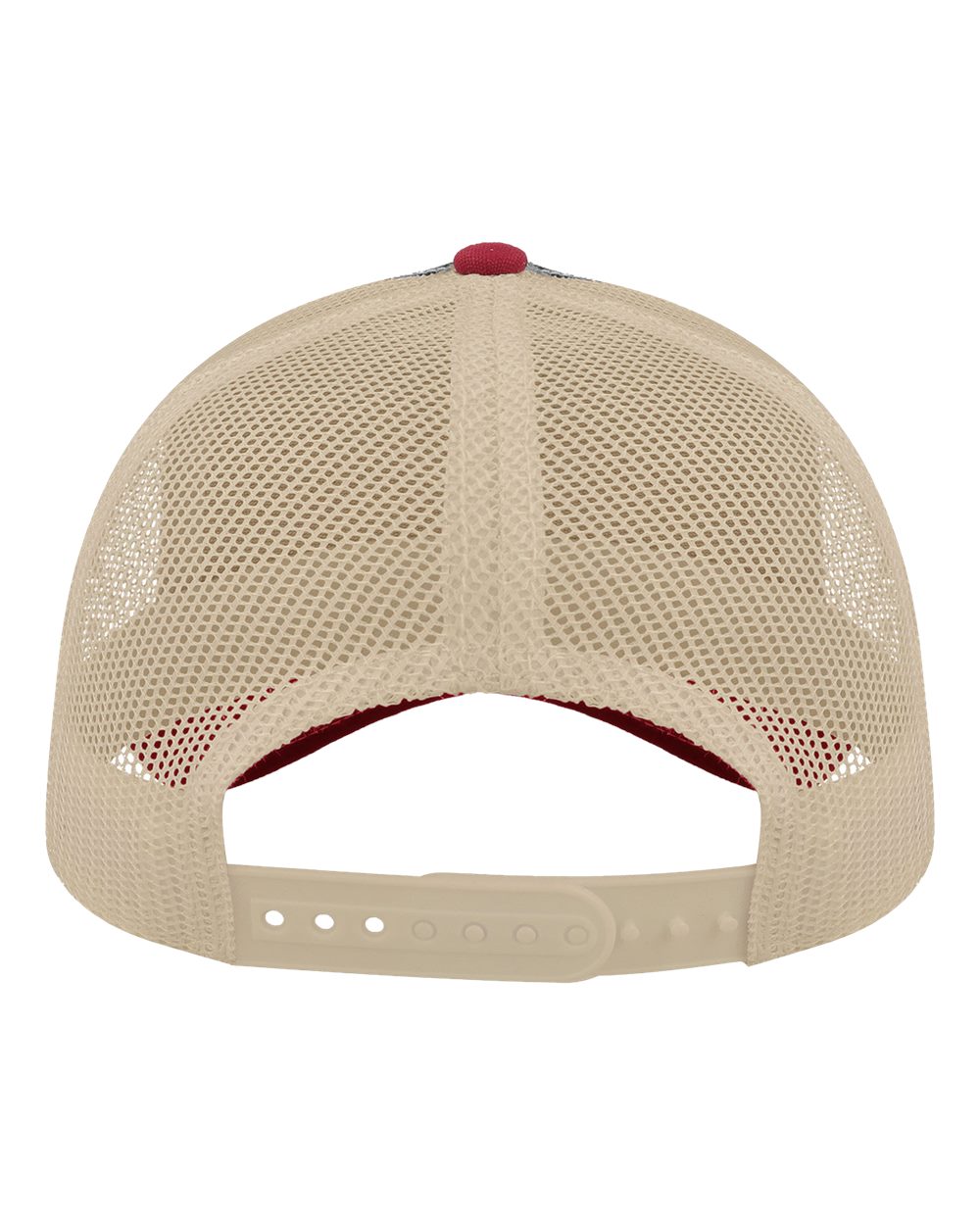 Rear View of Navy/ Burgundy/ Khaki Sustainable Canvas Cap - RAPPER