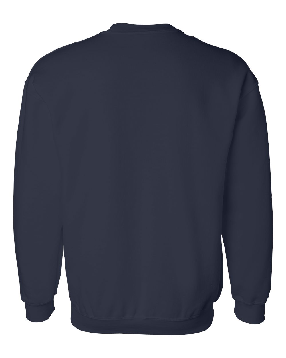 Rear View of Navy DryBlend® Crewneck Sweatshirt - 12000