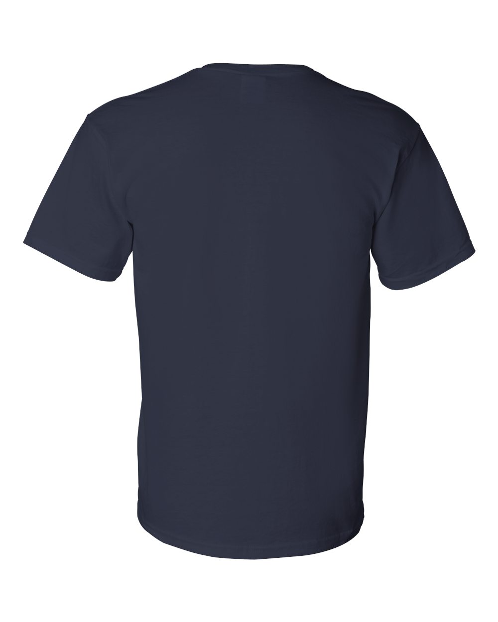 Rear View of Navy DryBlend® Pocket T-Shirt - 8300