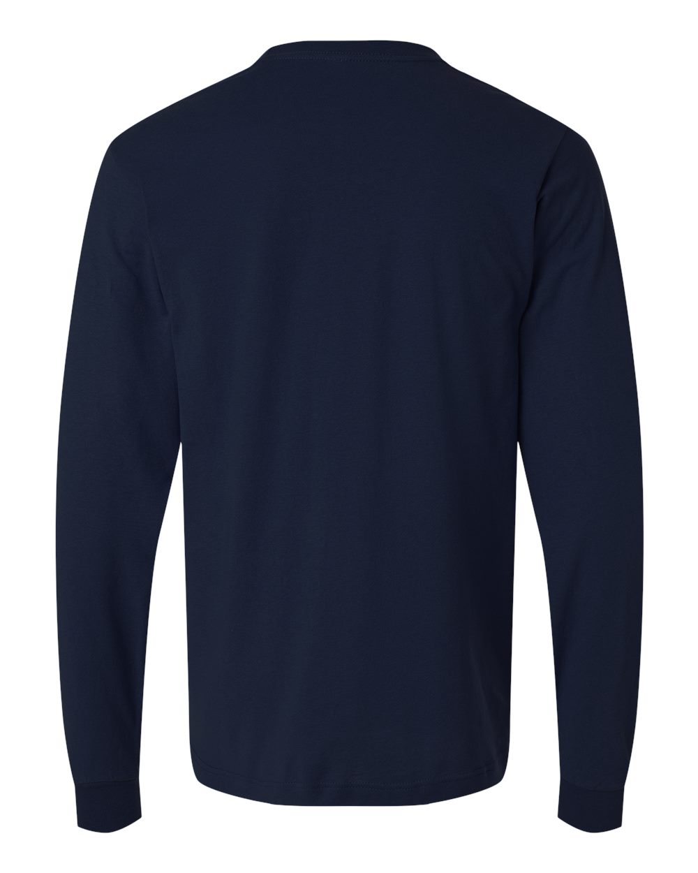 Rear View of Navy Fine Jersey Long Sleeve T-Shirt - 202LS