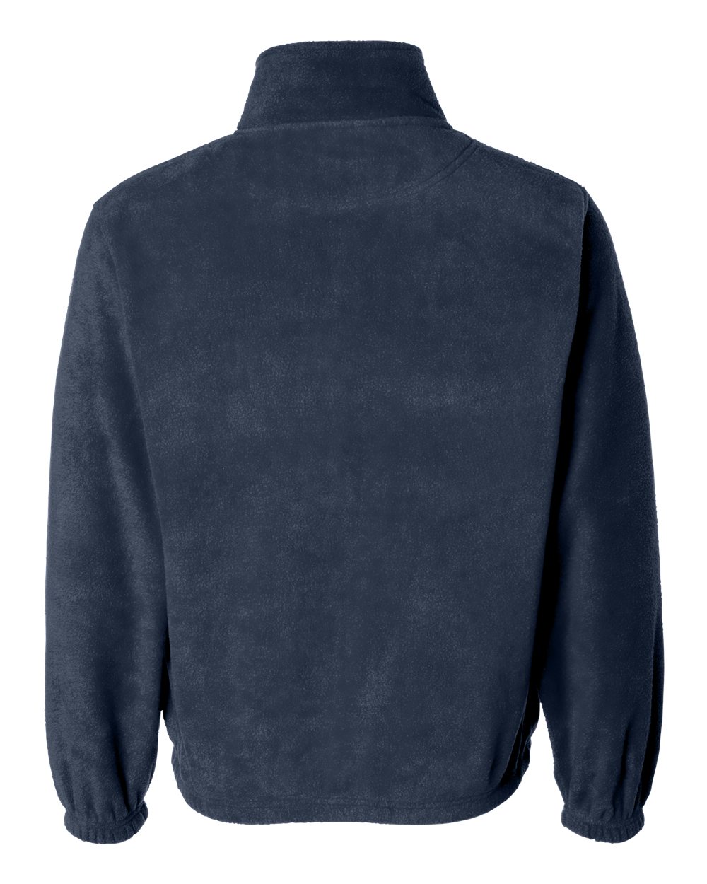Rear View of Navy Fleece Full-Zip Jacket - 3061