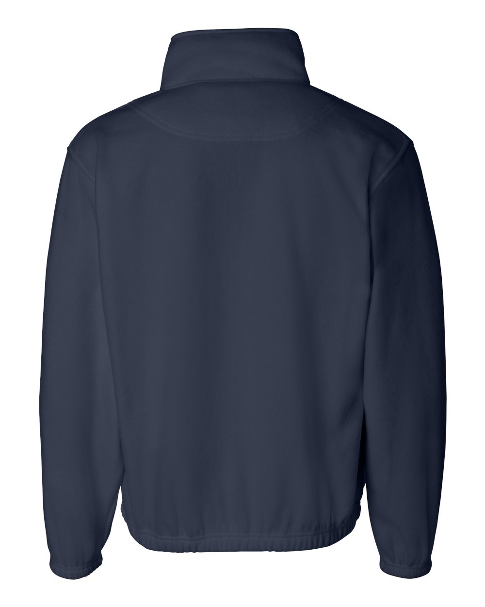 Rear View of Navy Fleece Quarter-Zip Pullover - 3051