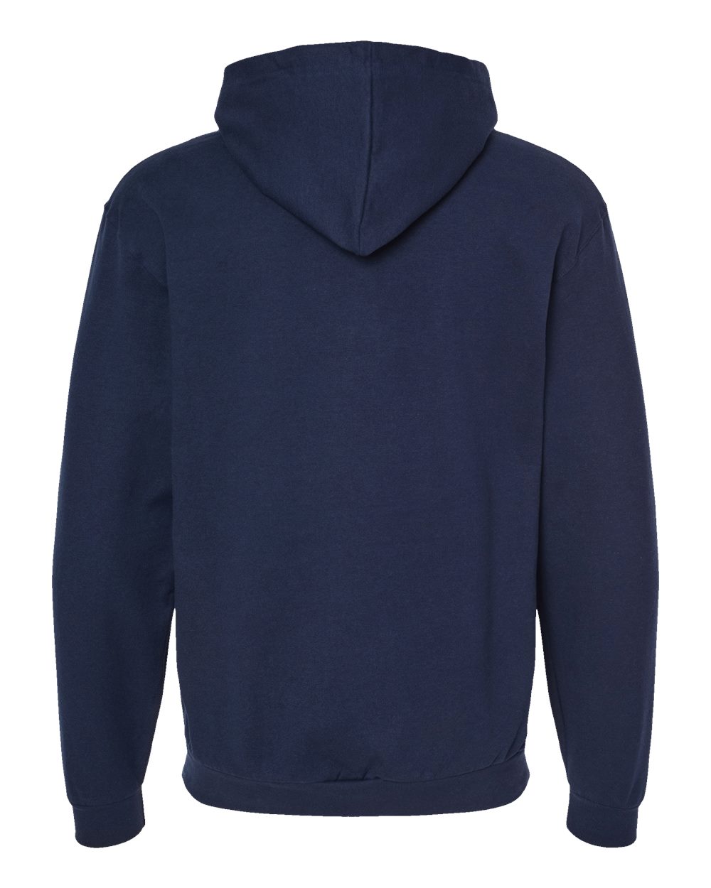 Rear View of Navy Full-Zip Hooded Sweatshirt - 331