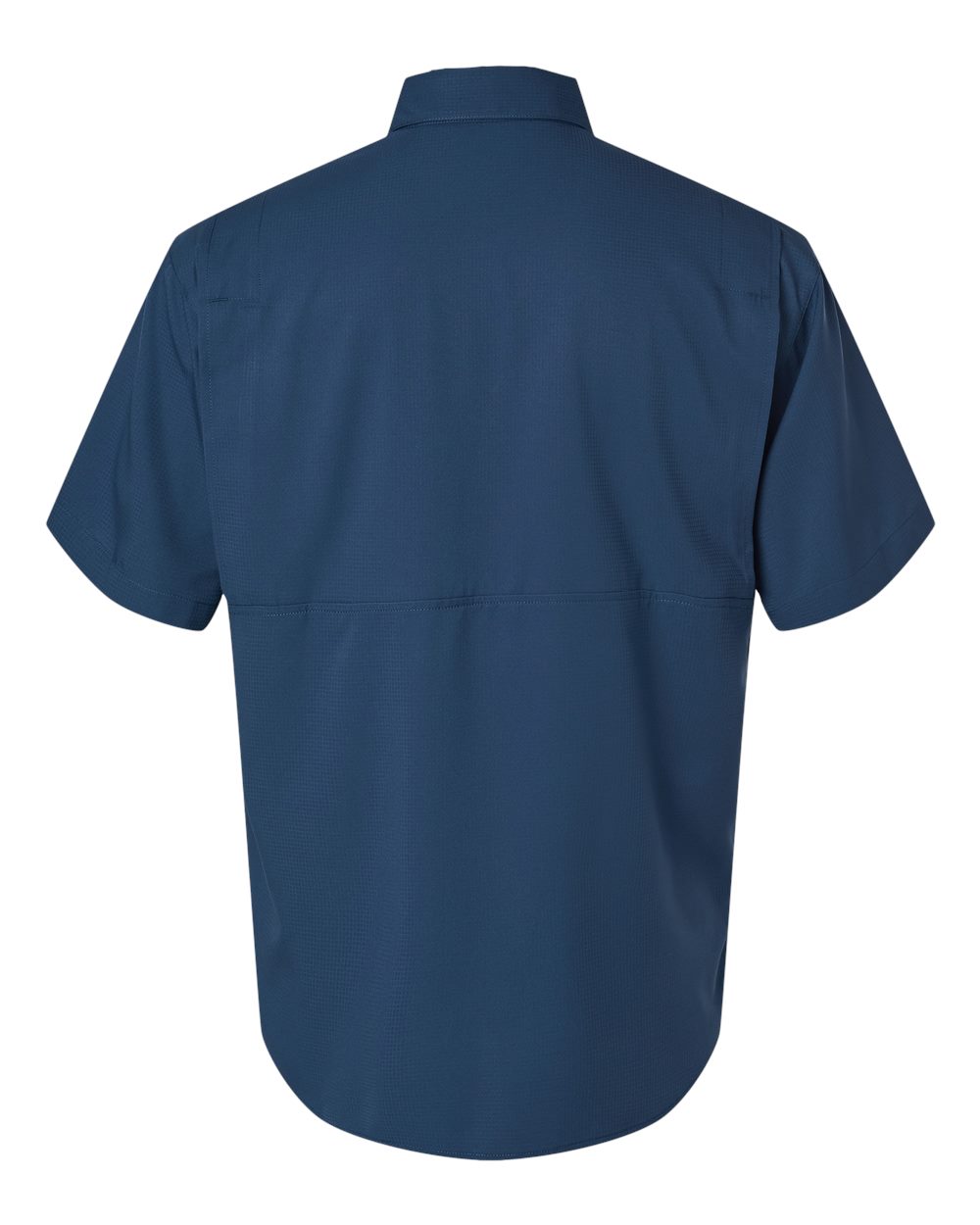 Front View of Navy Hatteras Performance Short Sleeve Fishing Shirt - 700