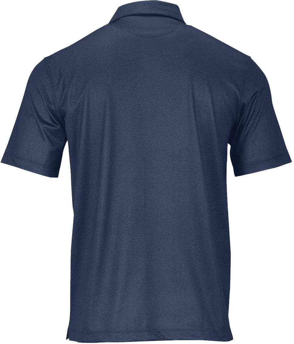 Rear View of Navy Heather Derby Sublimated Heathered Polo - 152