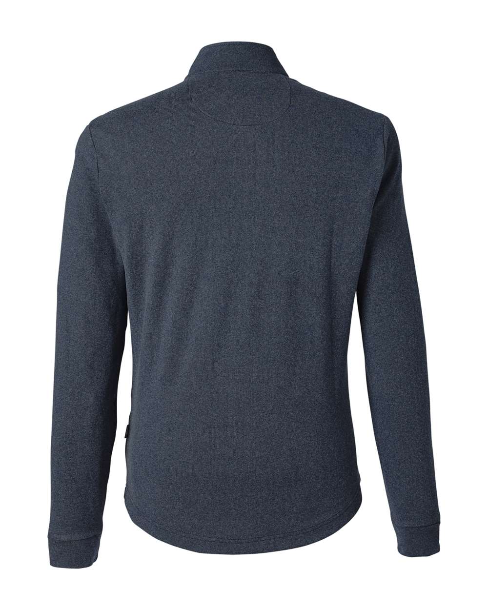 Rear View of Navy Heather Emery Quarter-Zip Pullover - SWE500