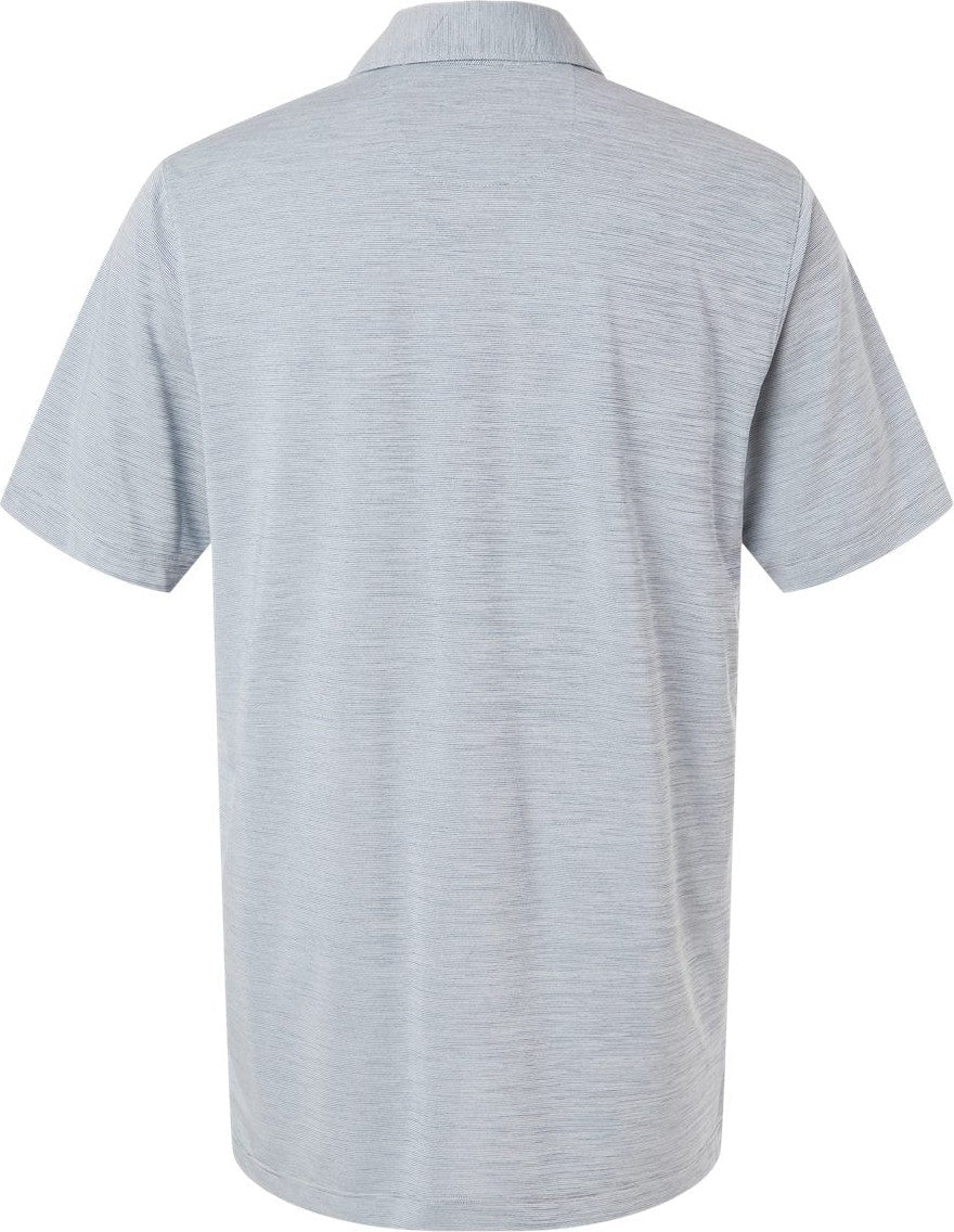 Front View of Navy Heather Men's Bohemian Striped Heather Performance Polo - 162