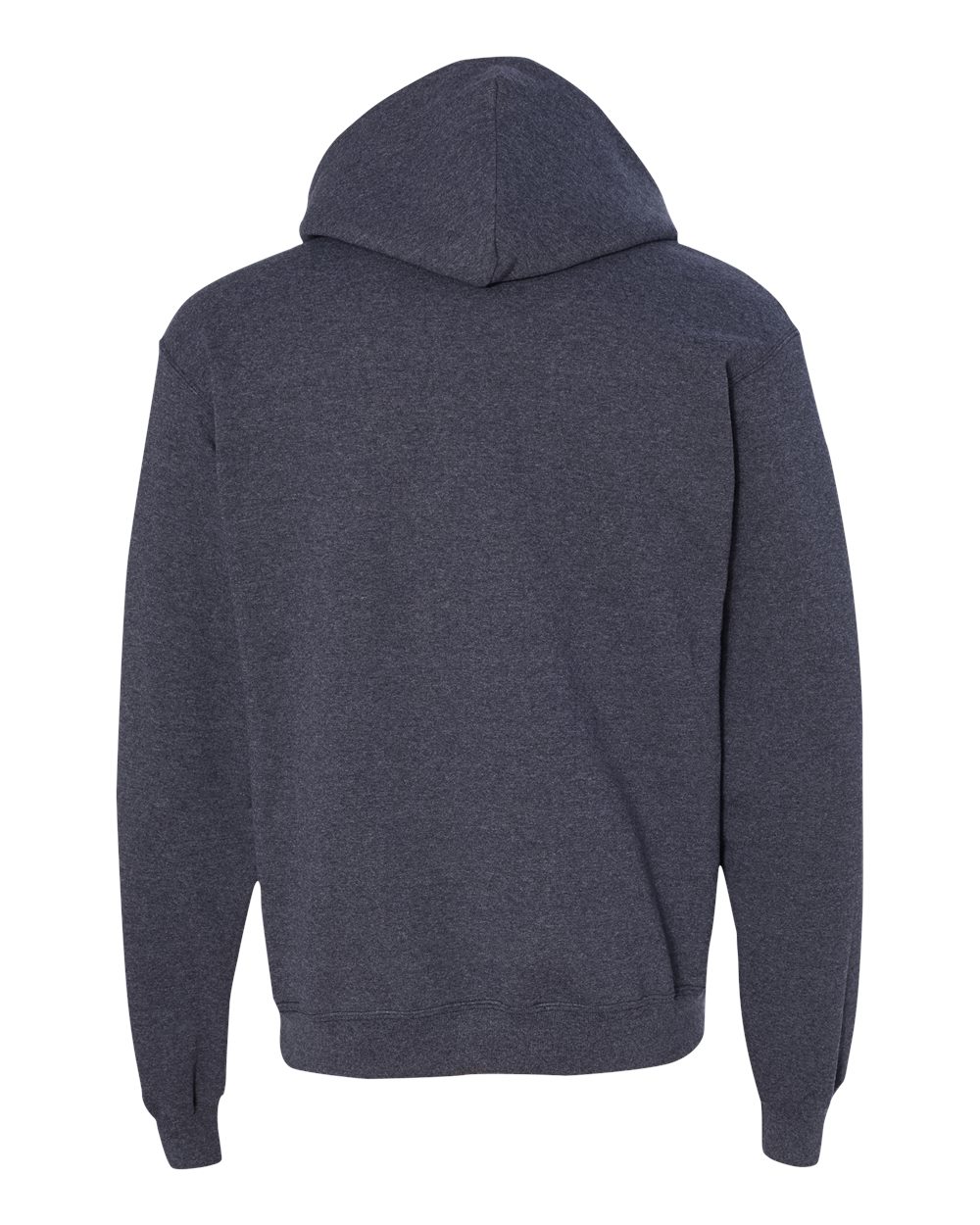 Rear View of Navy Heather Powerblend® Hooded Sweatshirt - S700