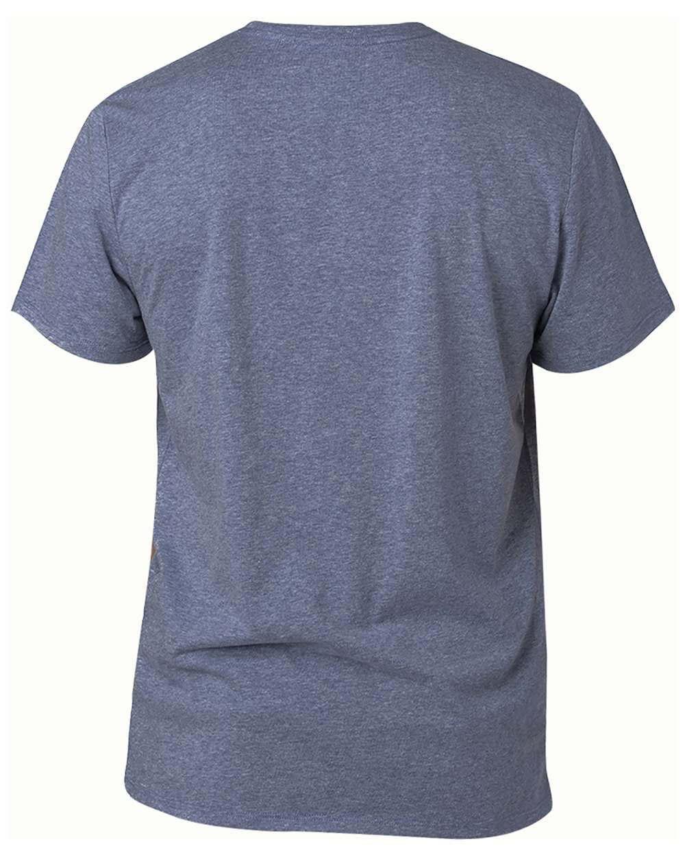 Rear View of Navy Heather Ultimate CVC T-Shirt - 100A